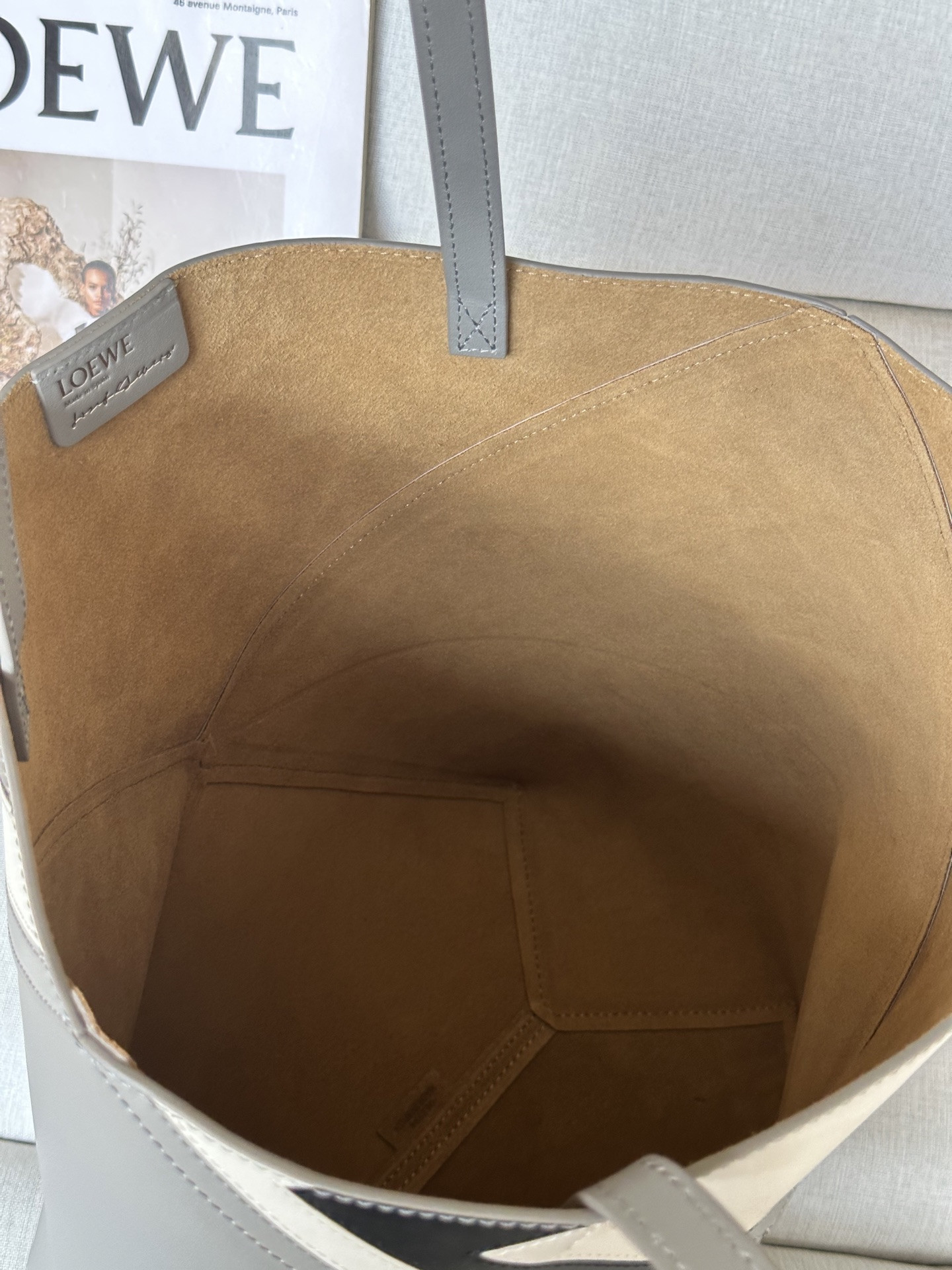 LOEWE x Albers Medium Puzzle Fold Tote in Nappa Calfskin 31.5x25.5x14.5cm