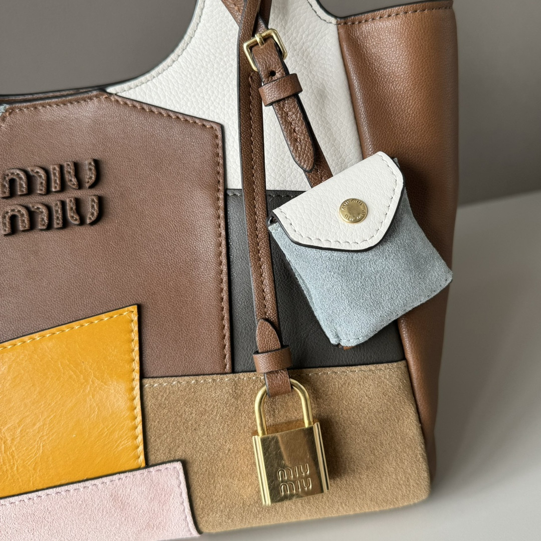 Miu Miu Patchwork Leather Handbag 20x25.5x13cm