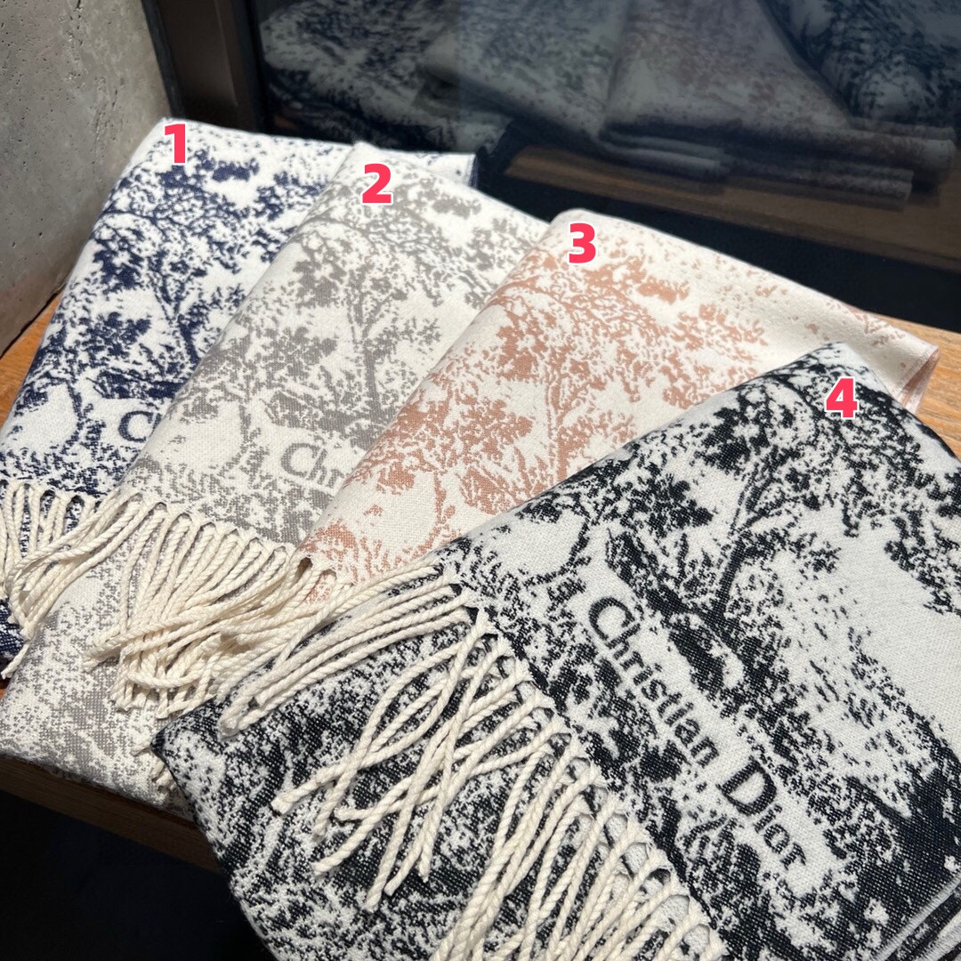 D10r printed scarf 200x45cm 59% cashmere 41% wool