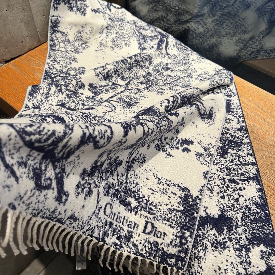 D10r printed scarf 200x45cm 59% cashmere 41% wool