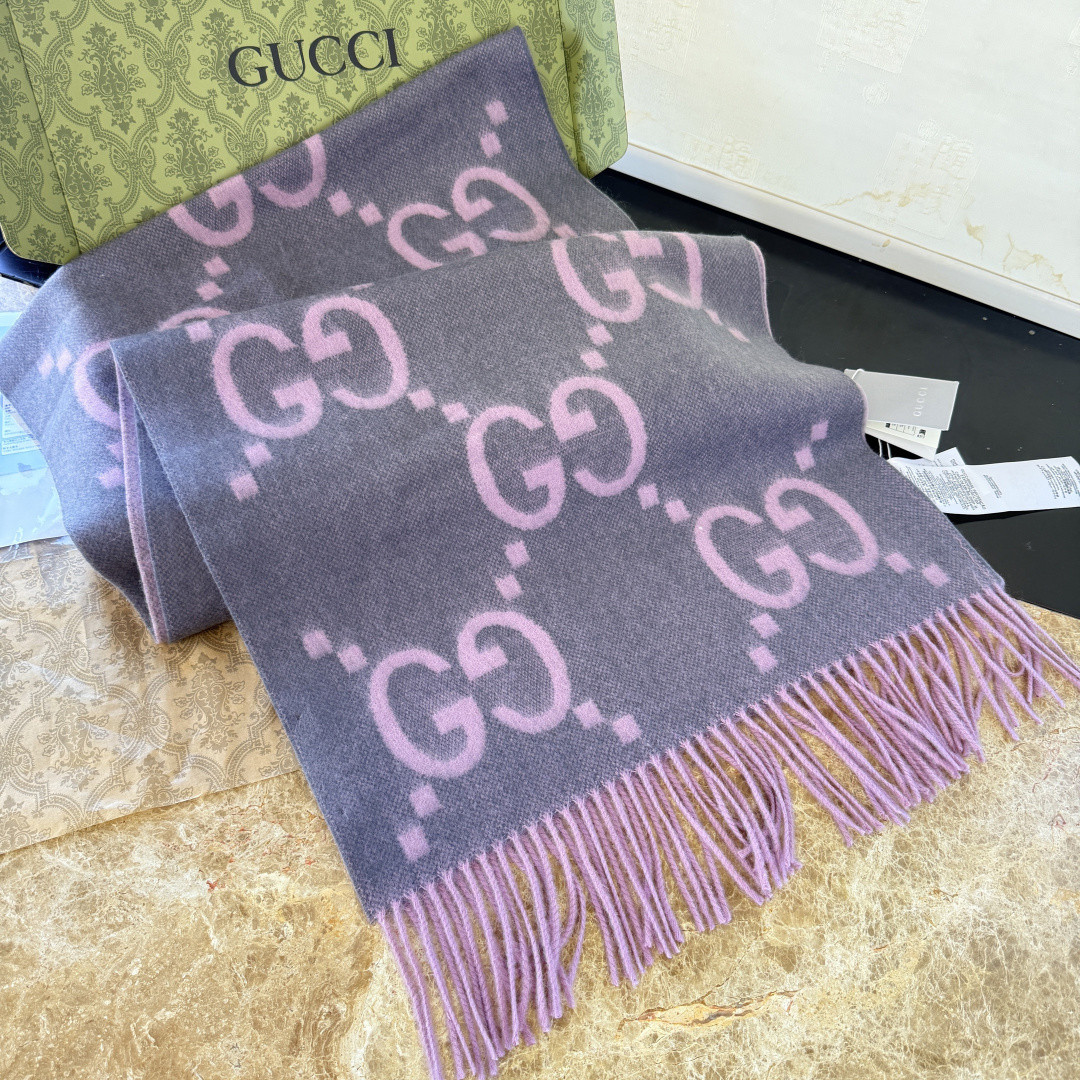 Gucci scarf 45x200cm 100% cashmere