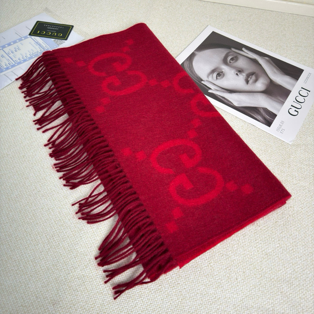 Gucci scarf 45x200cm 100% cashmere