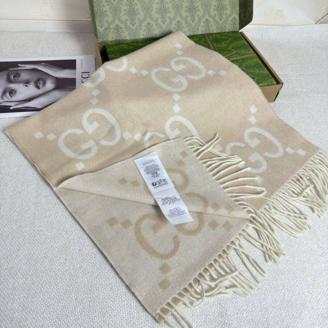 Gucci scarf 45x200cm 100% cashmere