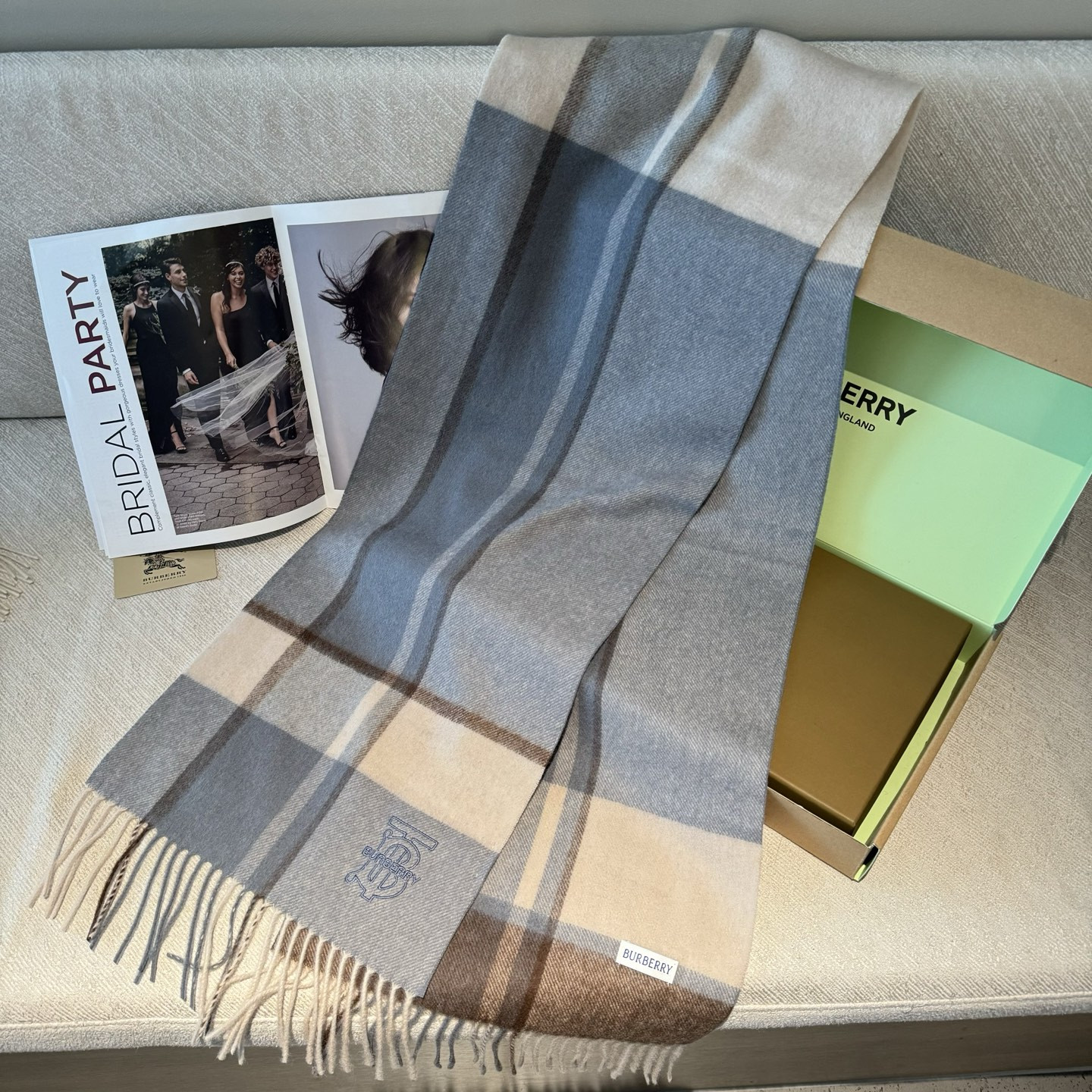 Bv*b*rry scarf 30x168cm 100% cashmere