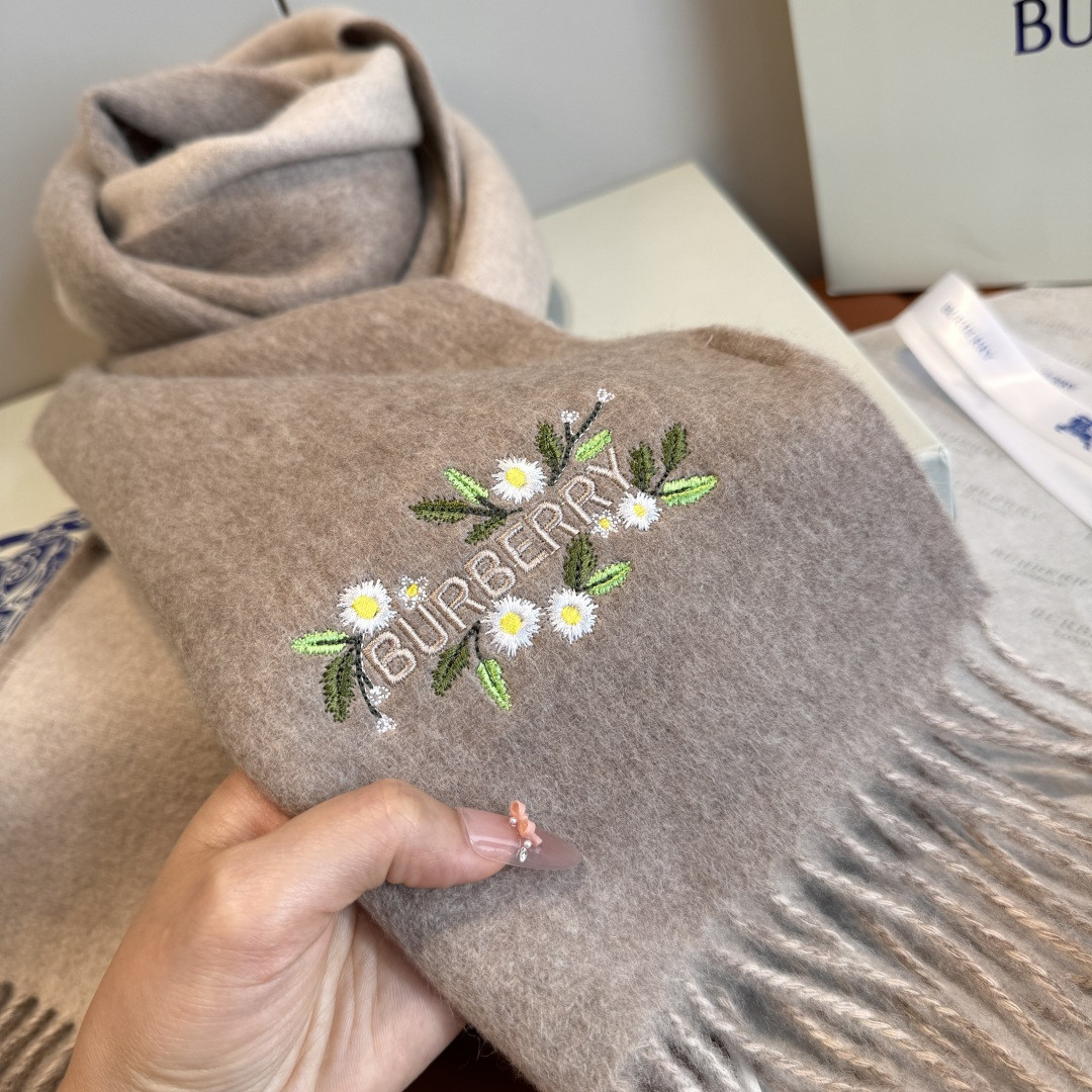 Bv*b*rry Double-sided scarf 30x200cm 100% cashmere