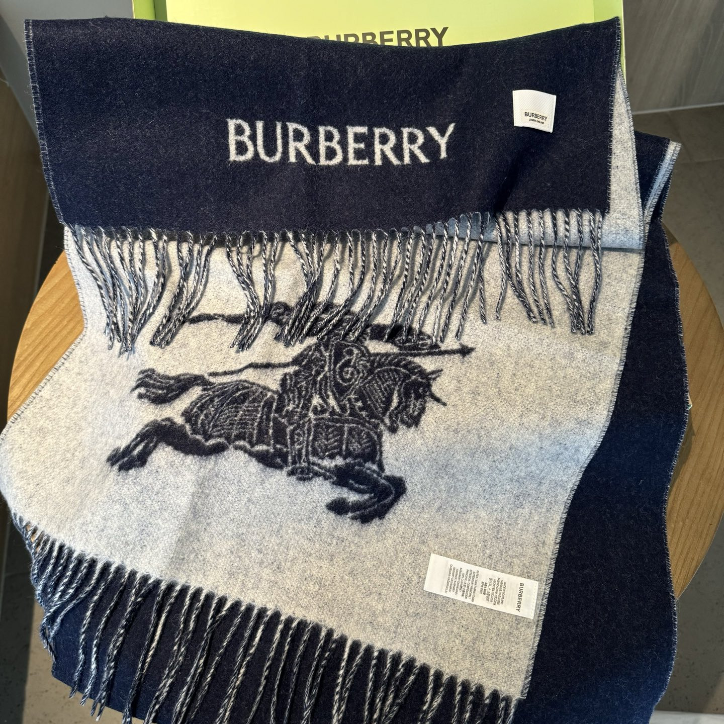 Bv*b*rry Reversible EKD Cashmere scarf 32x180cm 100% wool