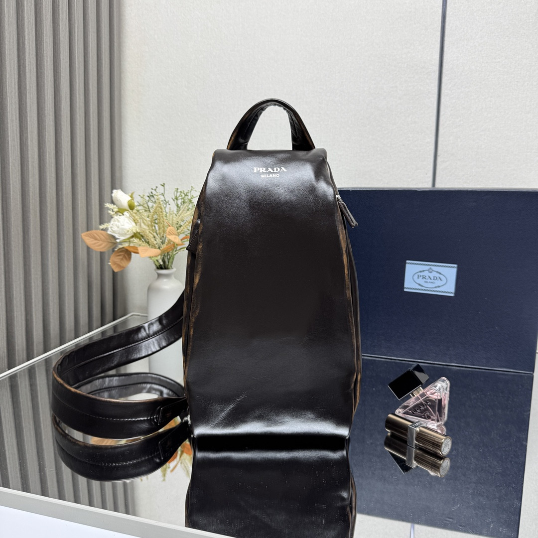 Pra*a Nappa Leather Backpack 32x18.5x11cm