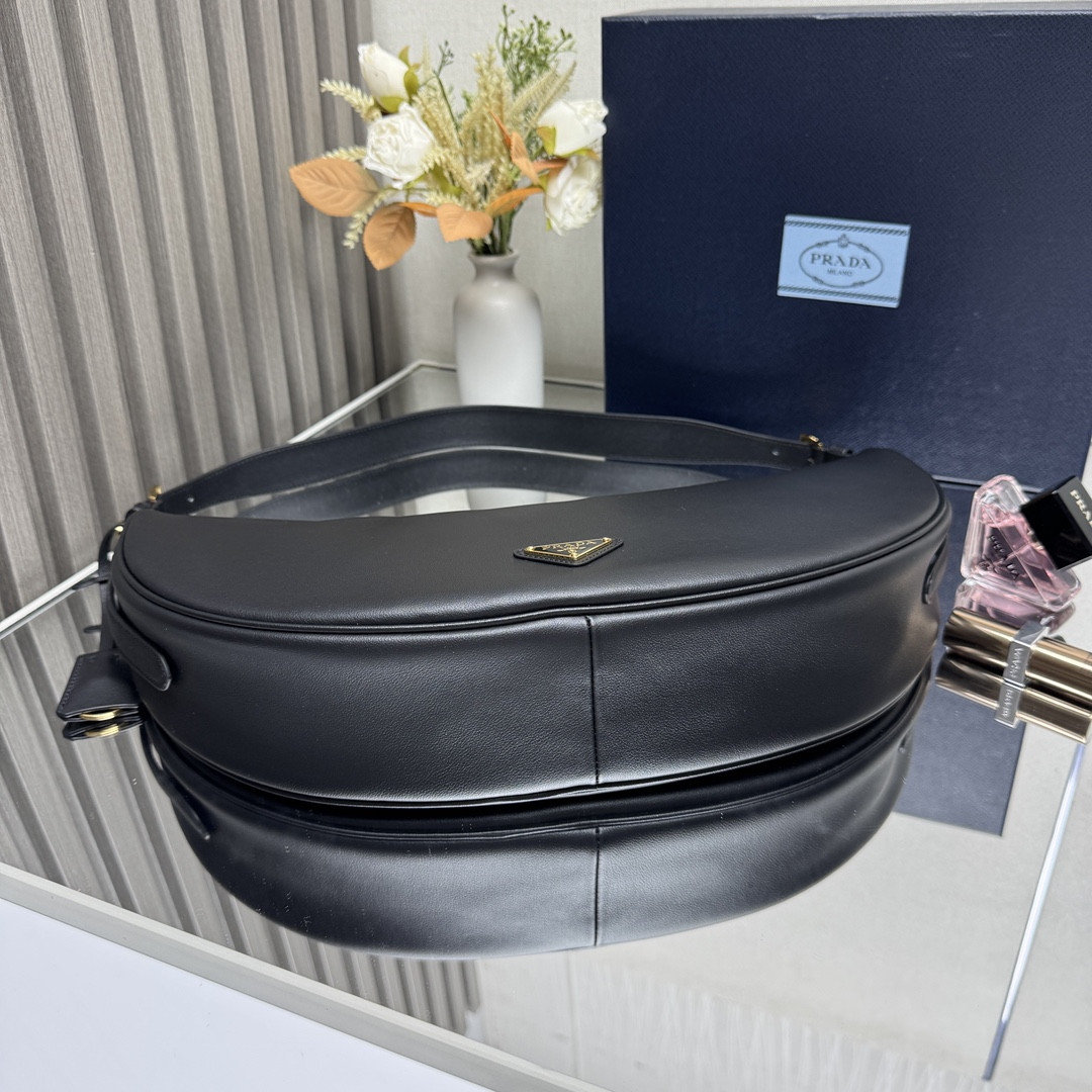 Pra*a Demi-Lune Large Leather Shoulder Bag 42x19.5x8.5cm