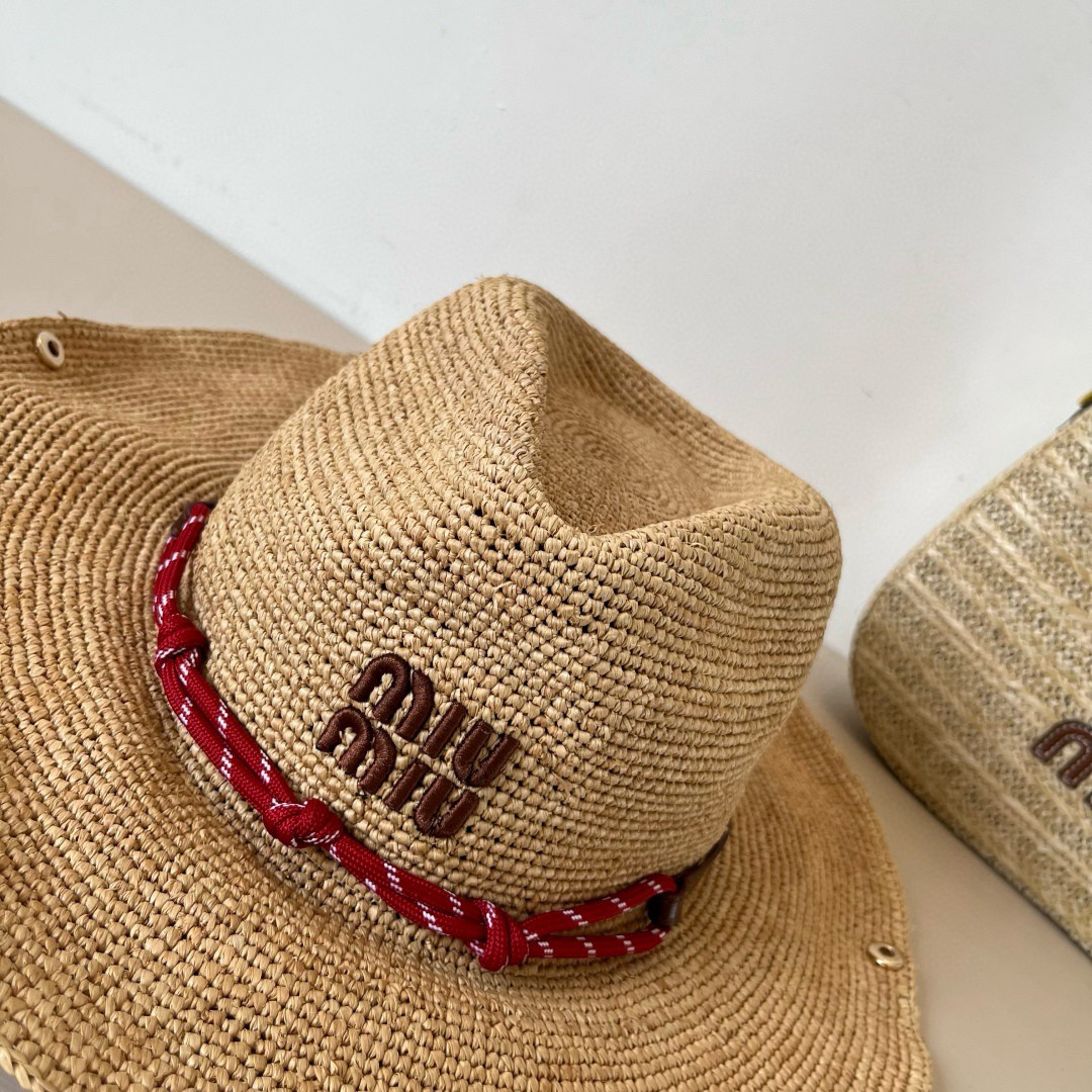 Miu Miu Straw Cowboy Hat 57cm Head Circumference