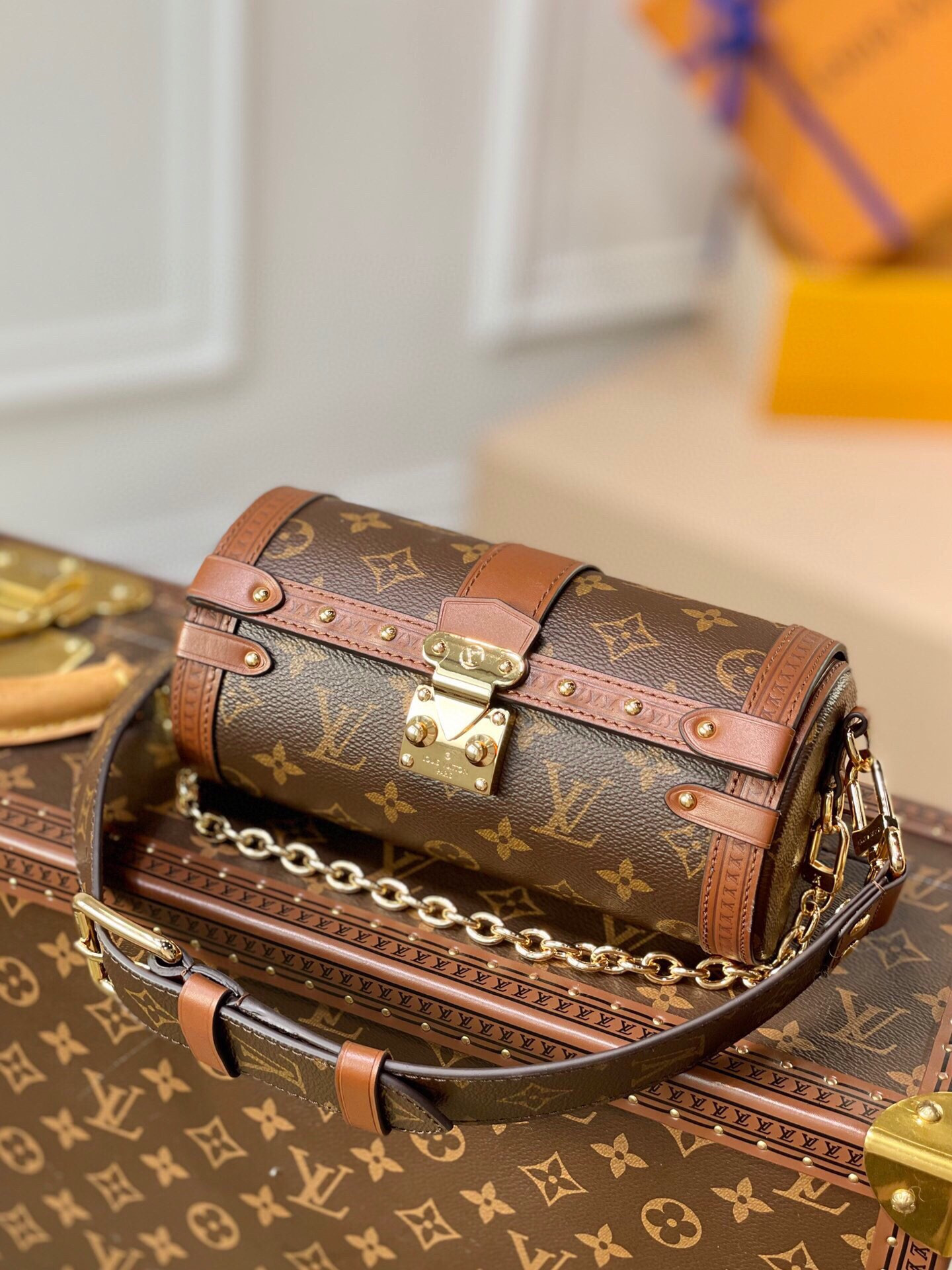LV PAPILLON TRUNK Handbag M57835 9x9x19cm