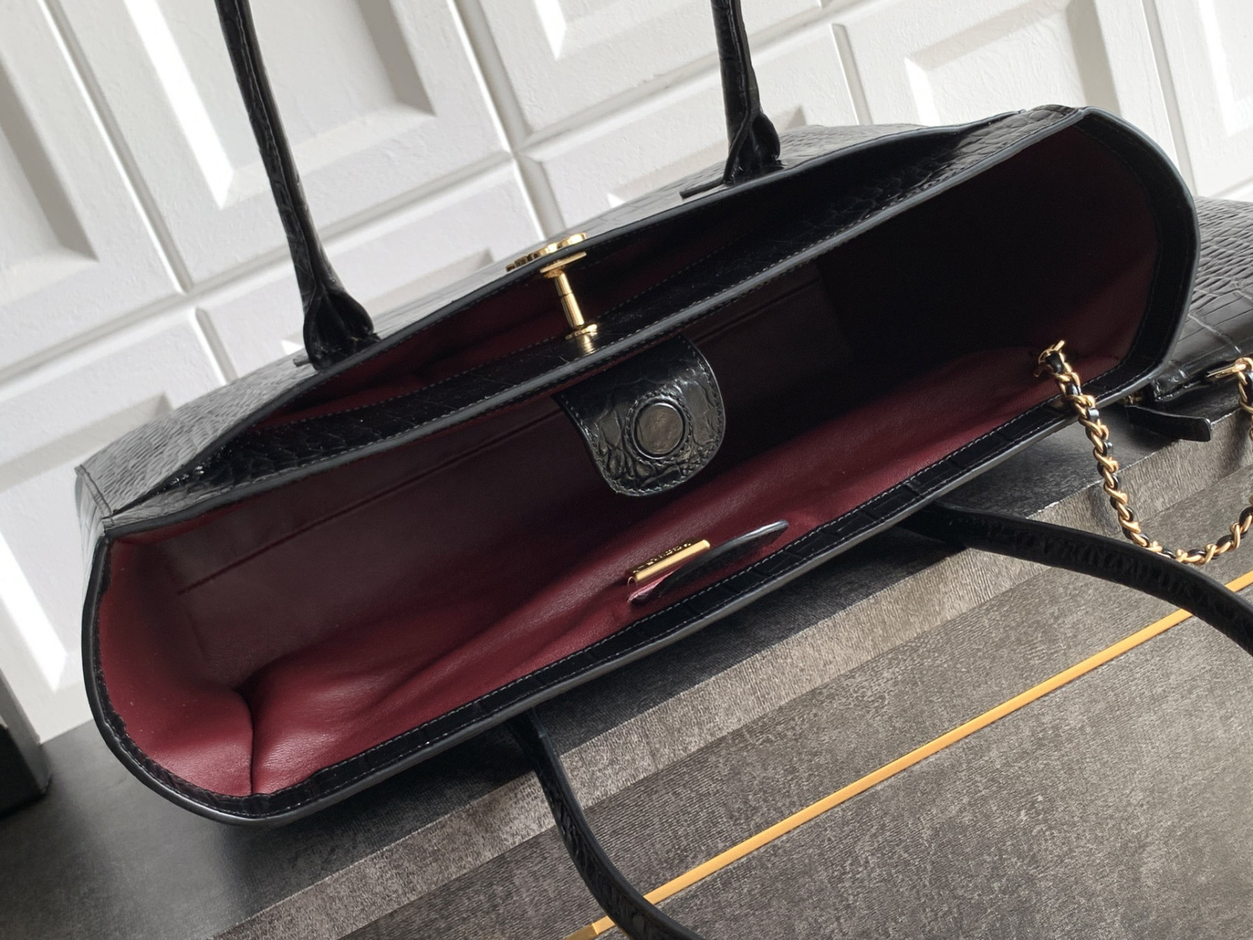 Ch**el Tote Crocodile-embossed Bag 35x21x12cm