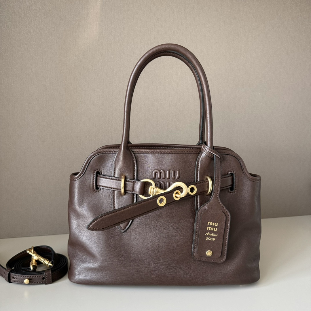 Miu Miu Aventure Nappa Leather Handbag 22x30x10cm