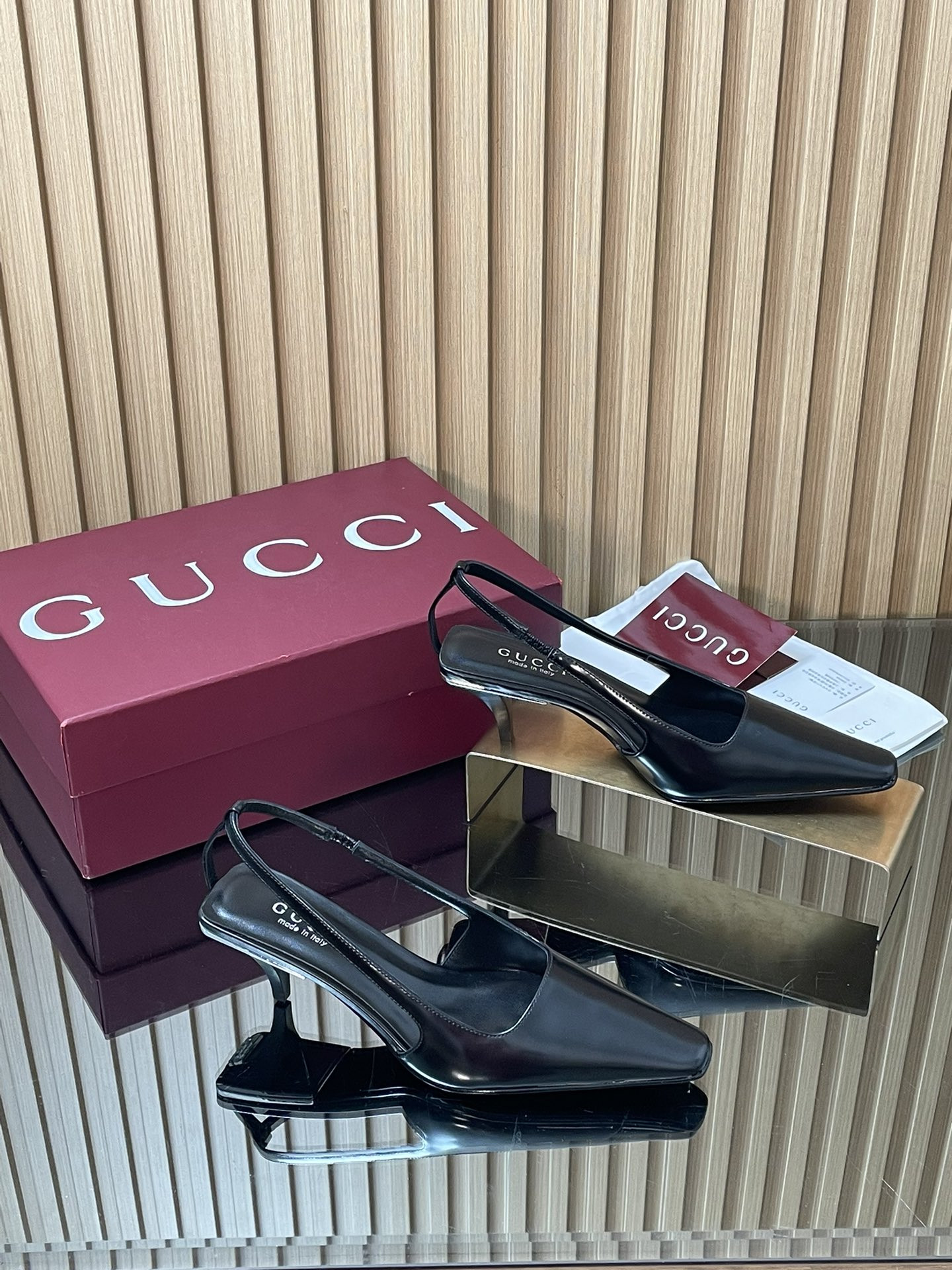 UA Gucci Slingback With Crystal Logo 5.5cm Heel