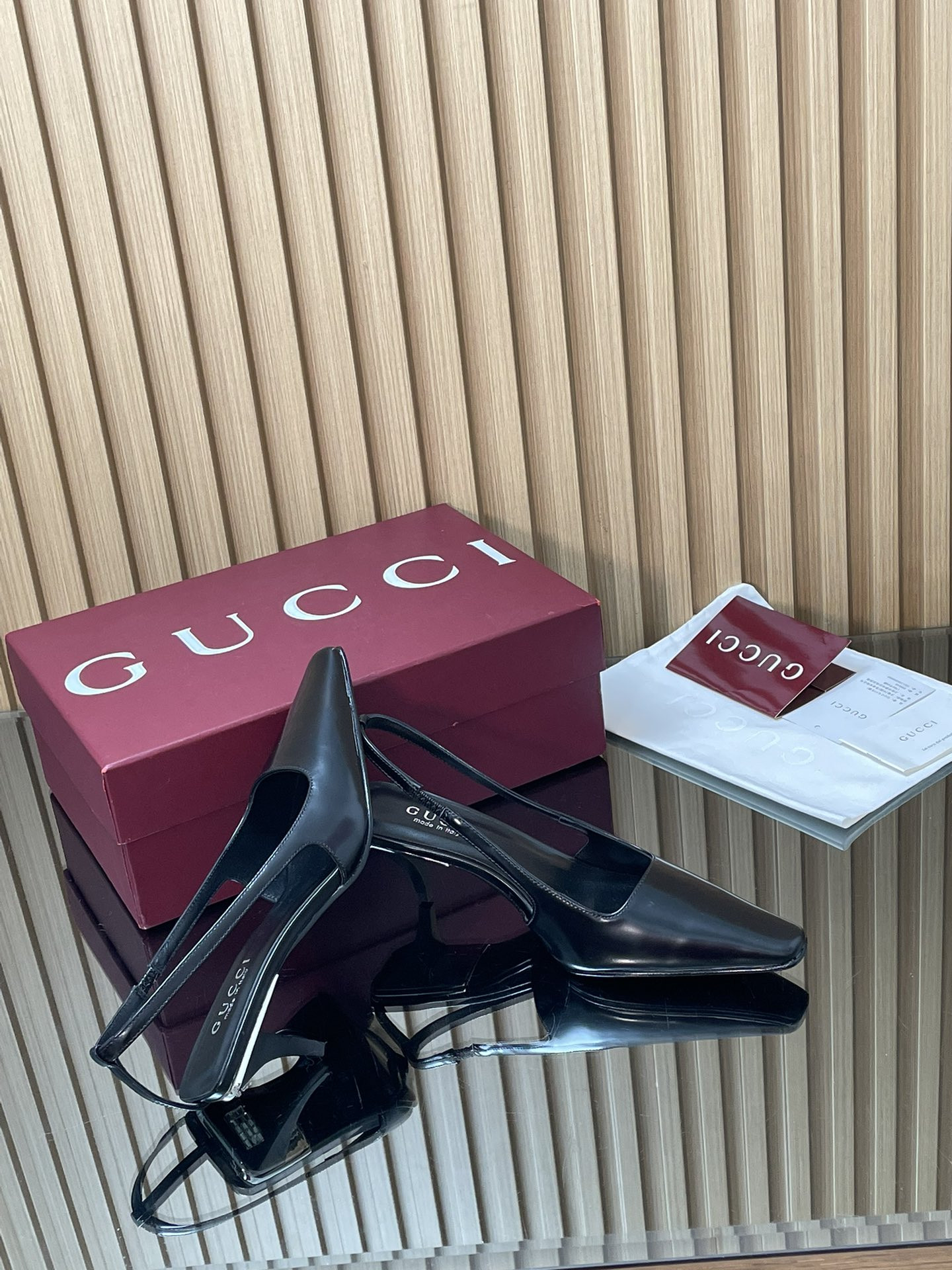 UA Gucci Slingback With Crystal Logo 5.5cm Heel