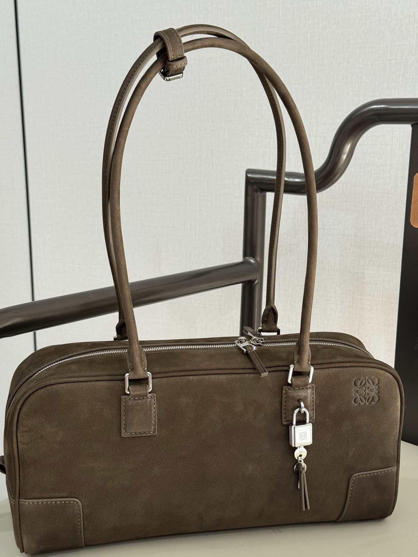 Loewe Amazona 31 Cropped Bag in Grained Nubuck 15x30.5x9cm