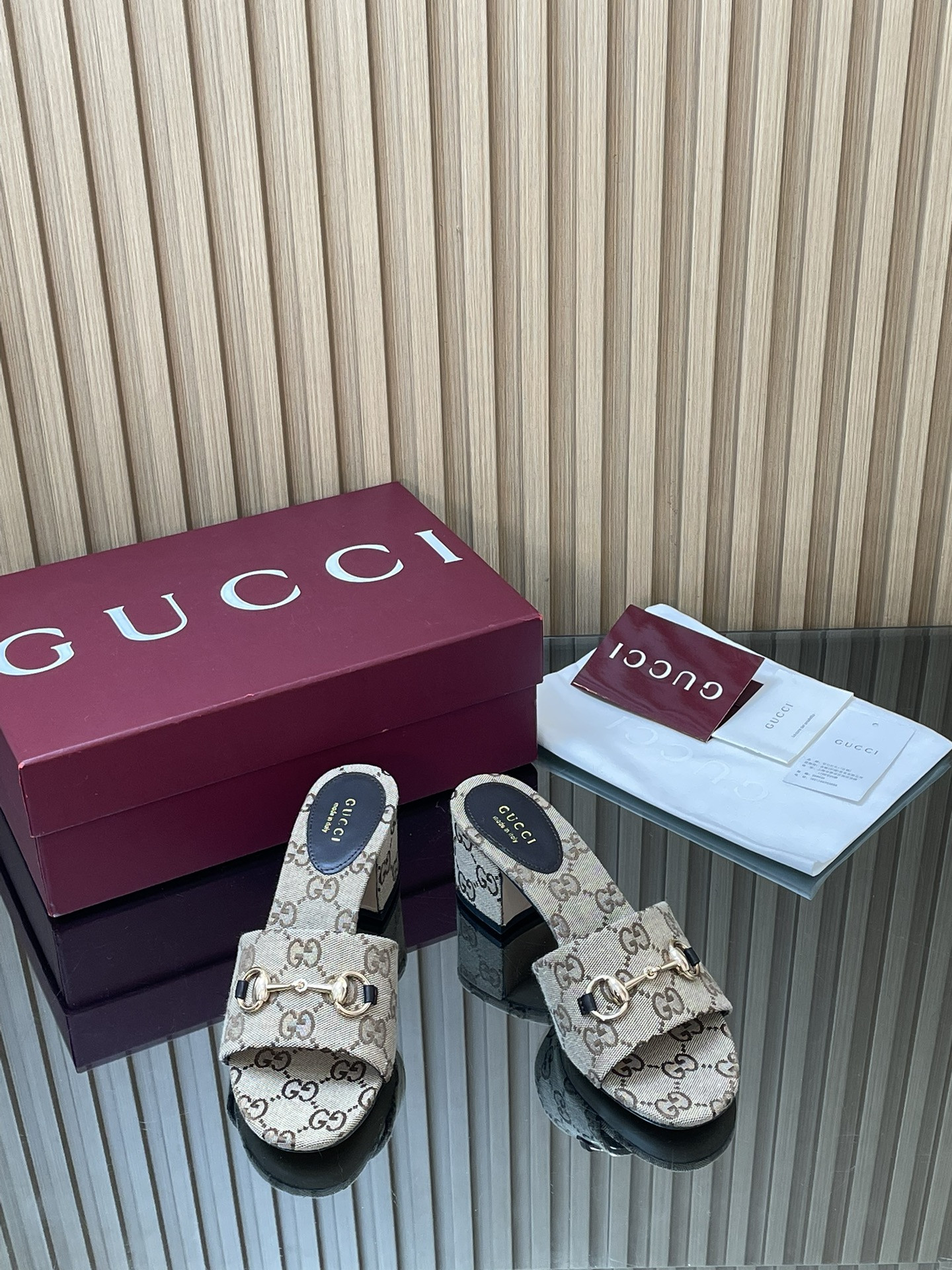 UA Gucci Slide Sandal with Horsebit 5.5cm Heel