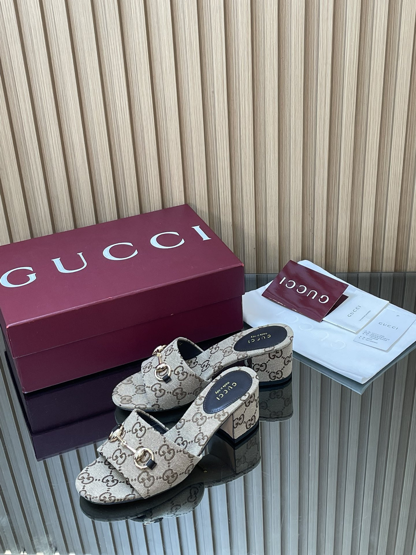 UA Gucci Slide Sandal with Horsebit 5.5cm Heel