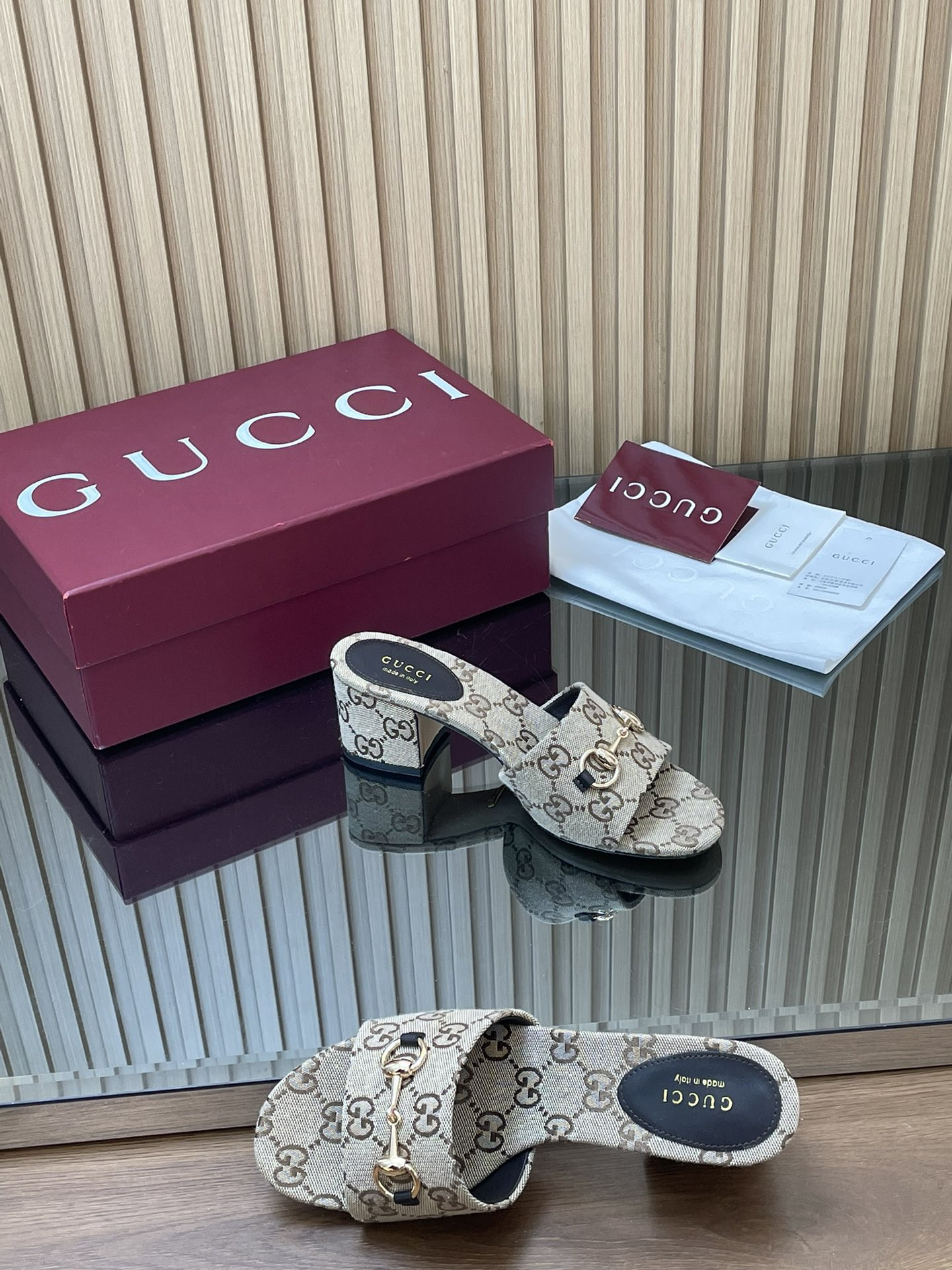 UA Gucci Slide Sandal with Horsebit 5.5cm Heel