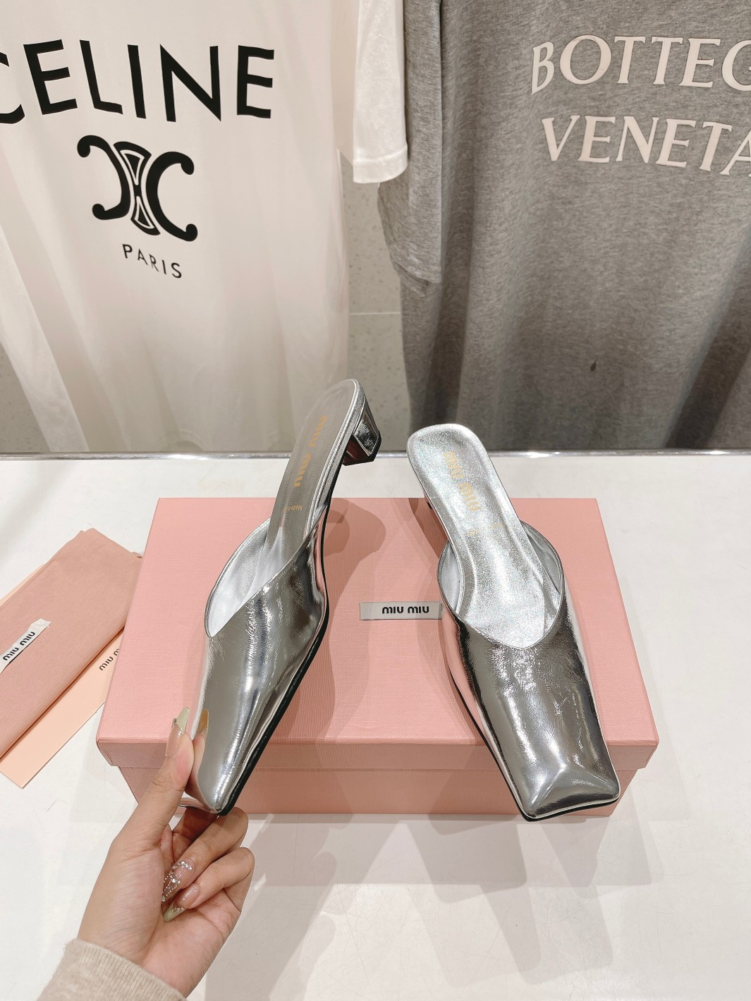 UA Miu Miu Square-toed Mule