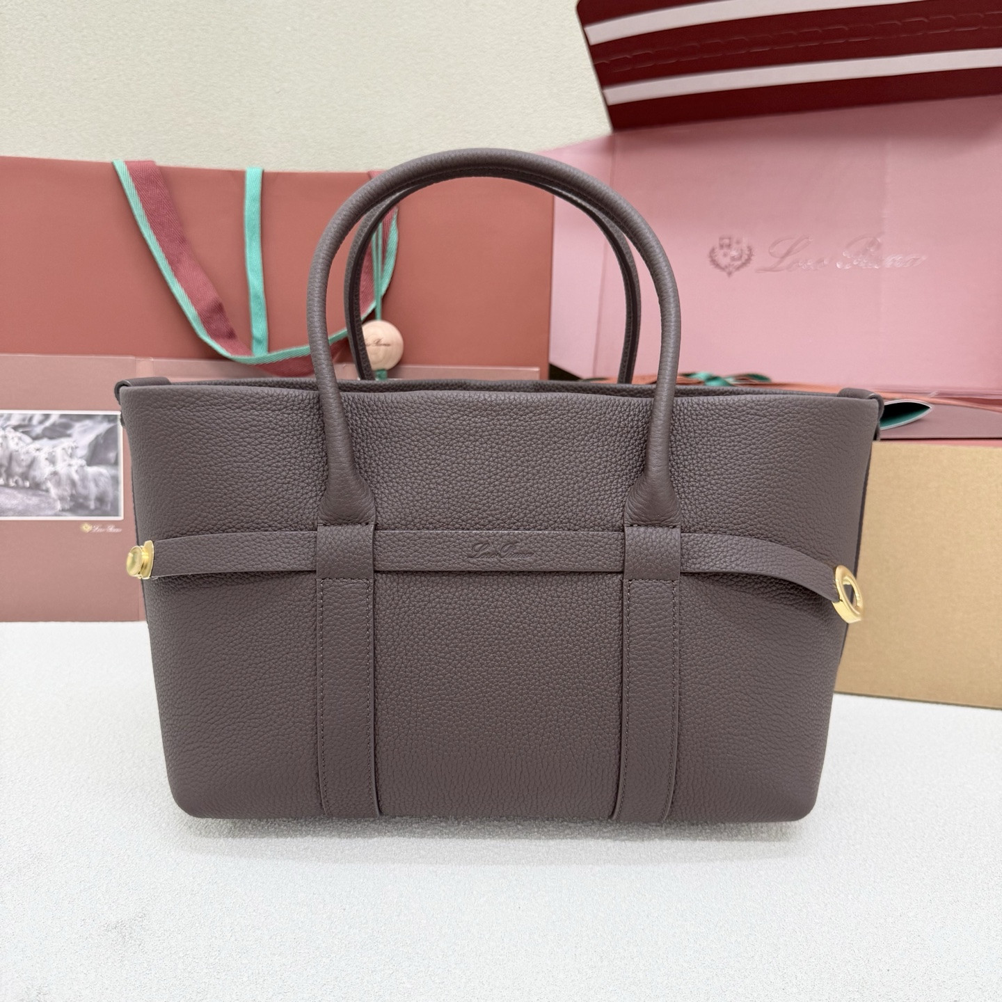 L0r0 P1ana small ghiera shopper 28x19x12cm