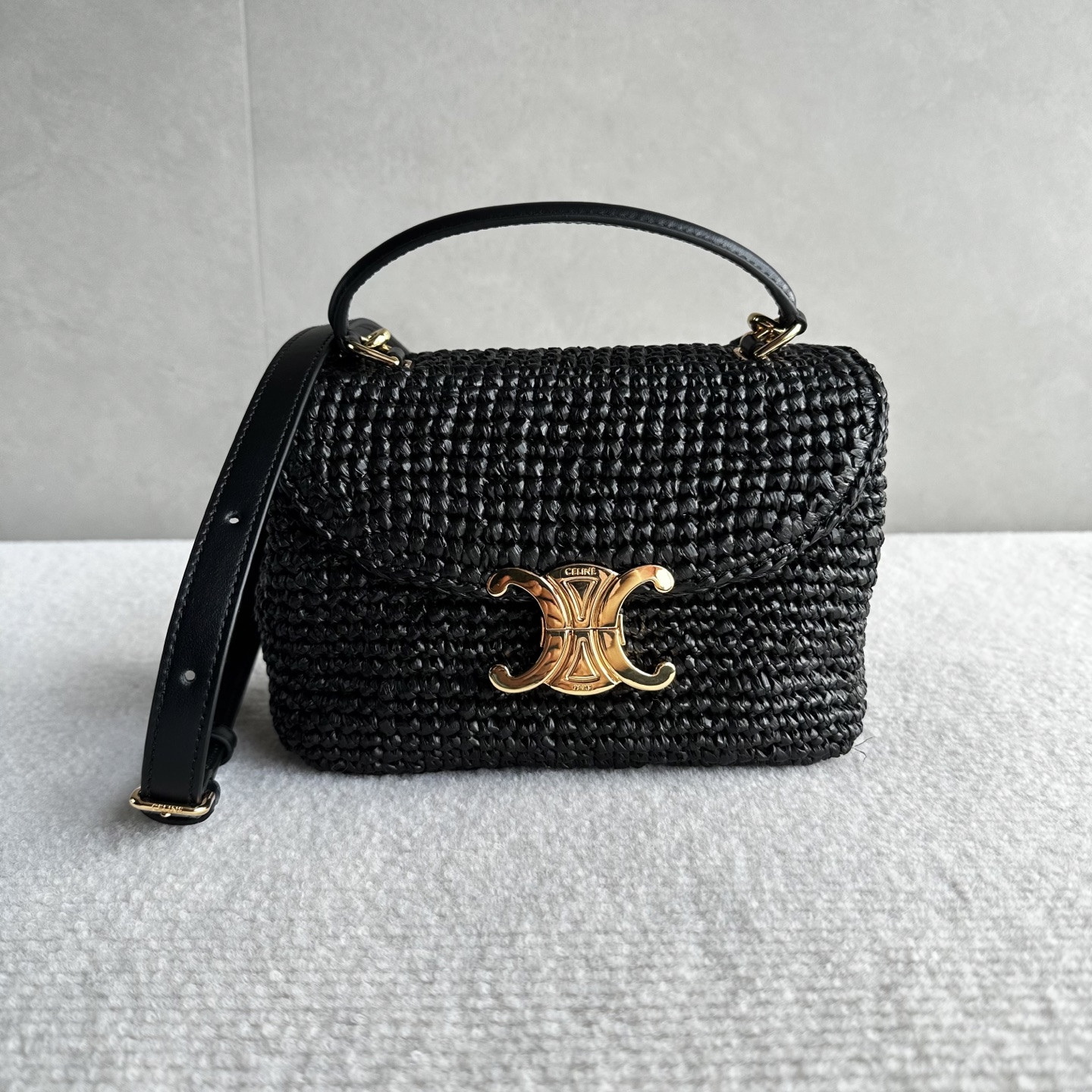 Ce1i*e teen nino plant-based material and cowhide leather handbags 20.5x13x8cm