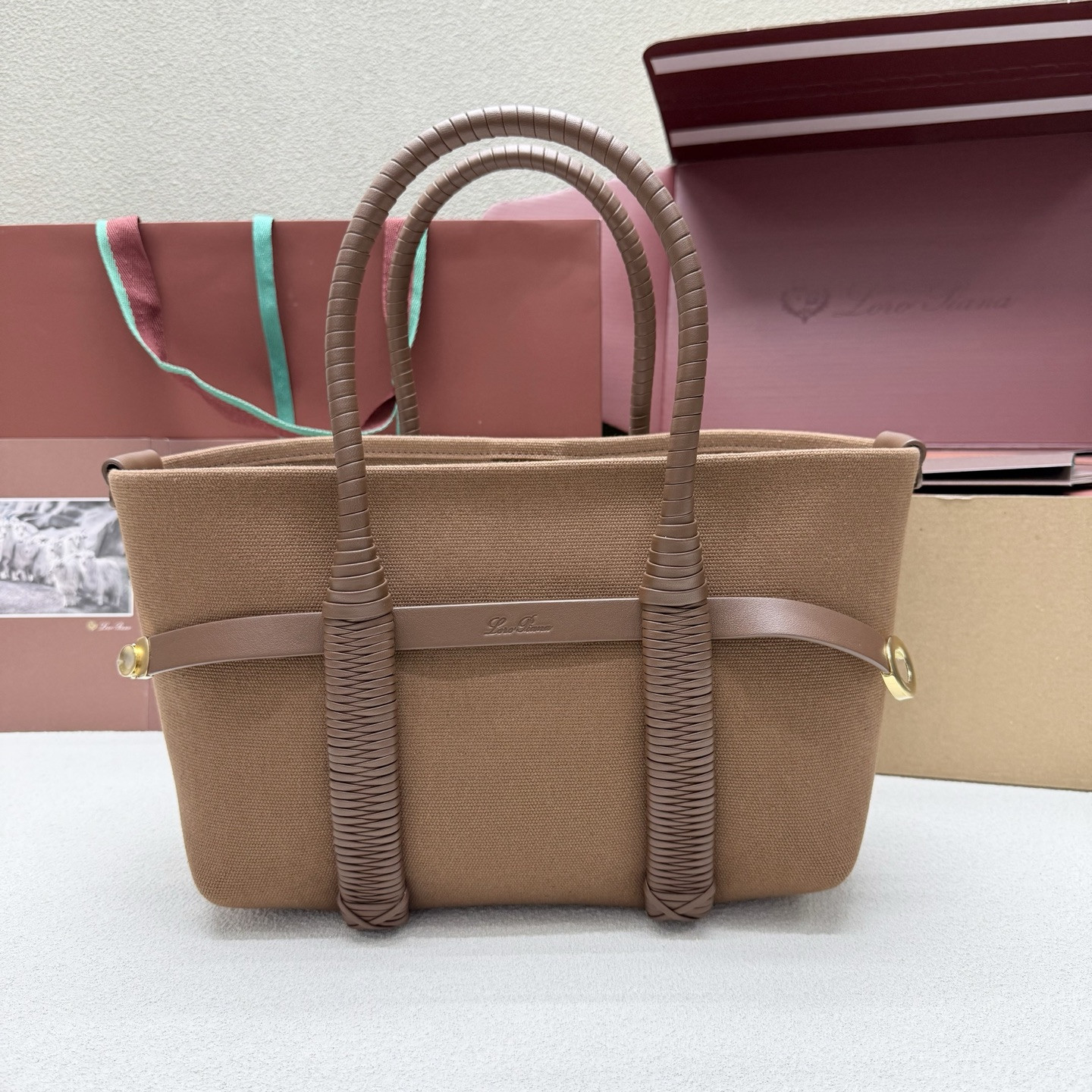 L0r0 P1ana small ghiera shopper 28x19x12cm