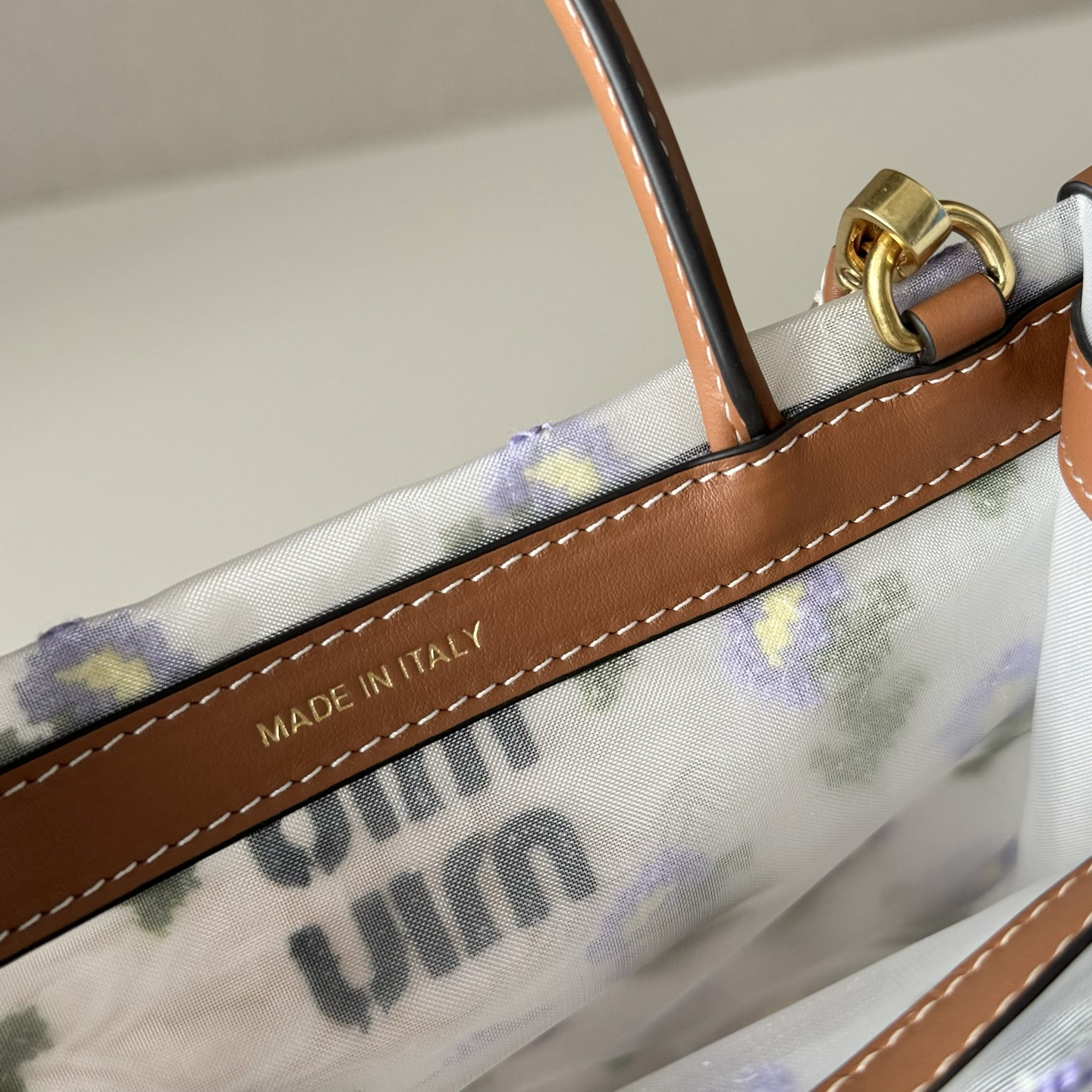 M1v M1v Embroidered Mesh Top-handle Bag 14x19.5x9cm