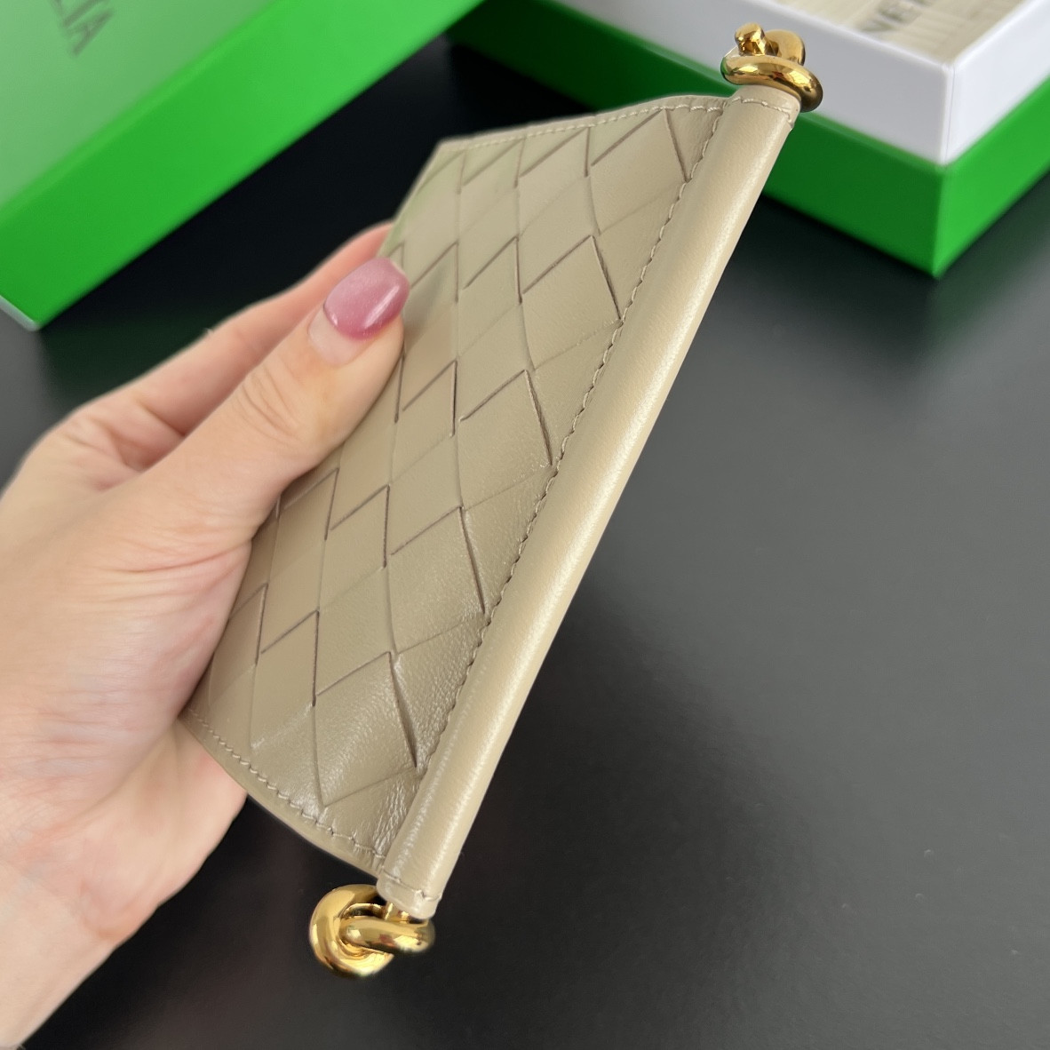 L0ew* Intrecciato Small Bi-Fold Wallet 788055 11.5x10x1cm