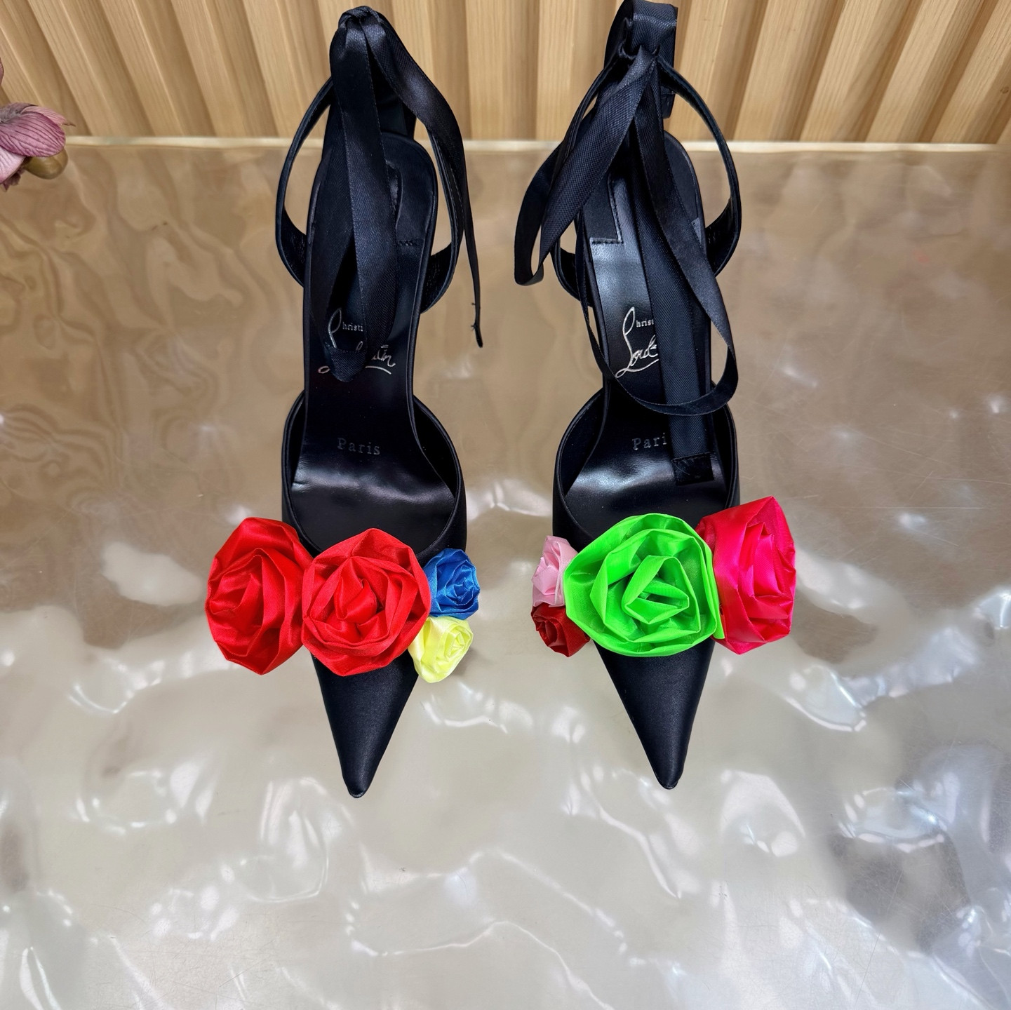 UA Chr1st1an Louboutin Mere Lachaise Lace Up 10.5cm Heel