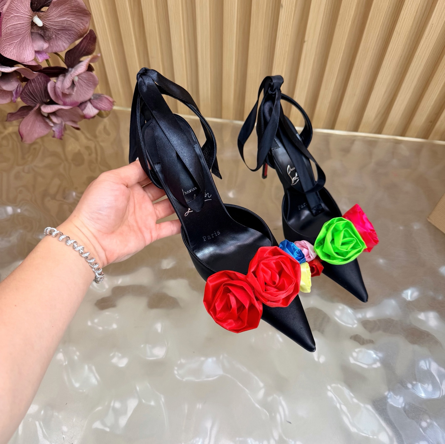 UA Chr1st1an Louboutin Mere Lachaise Lace Up 10.5cm Heel