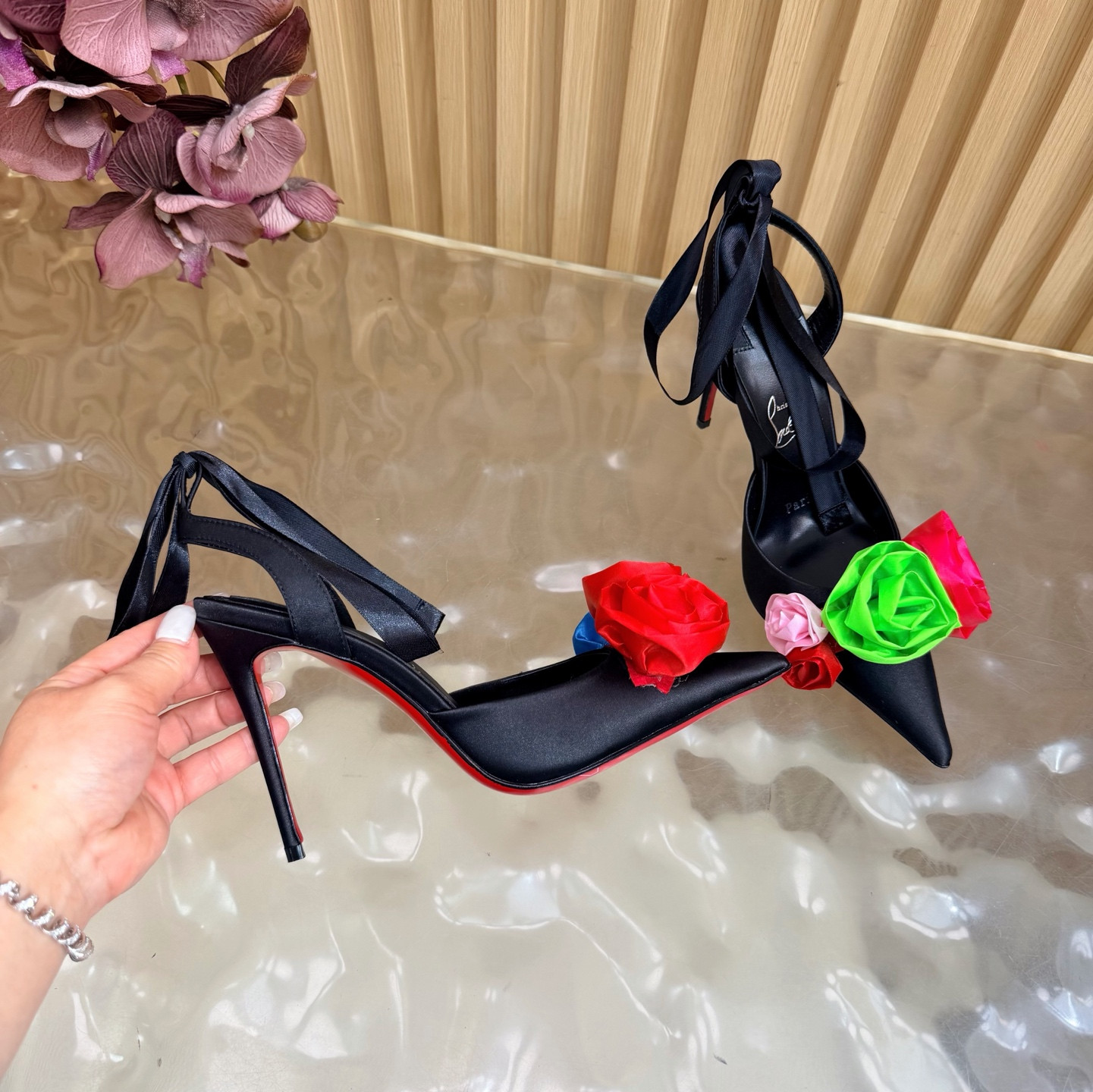 UA Chr1st1an Louboutin Mere Lachaise Lace Up 10.5cm Heel