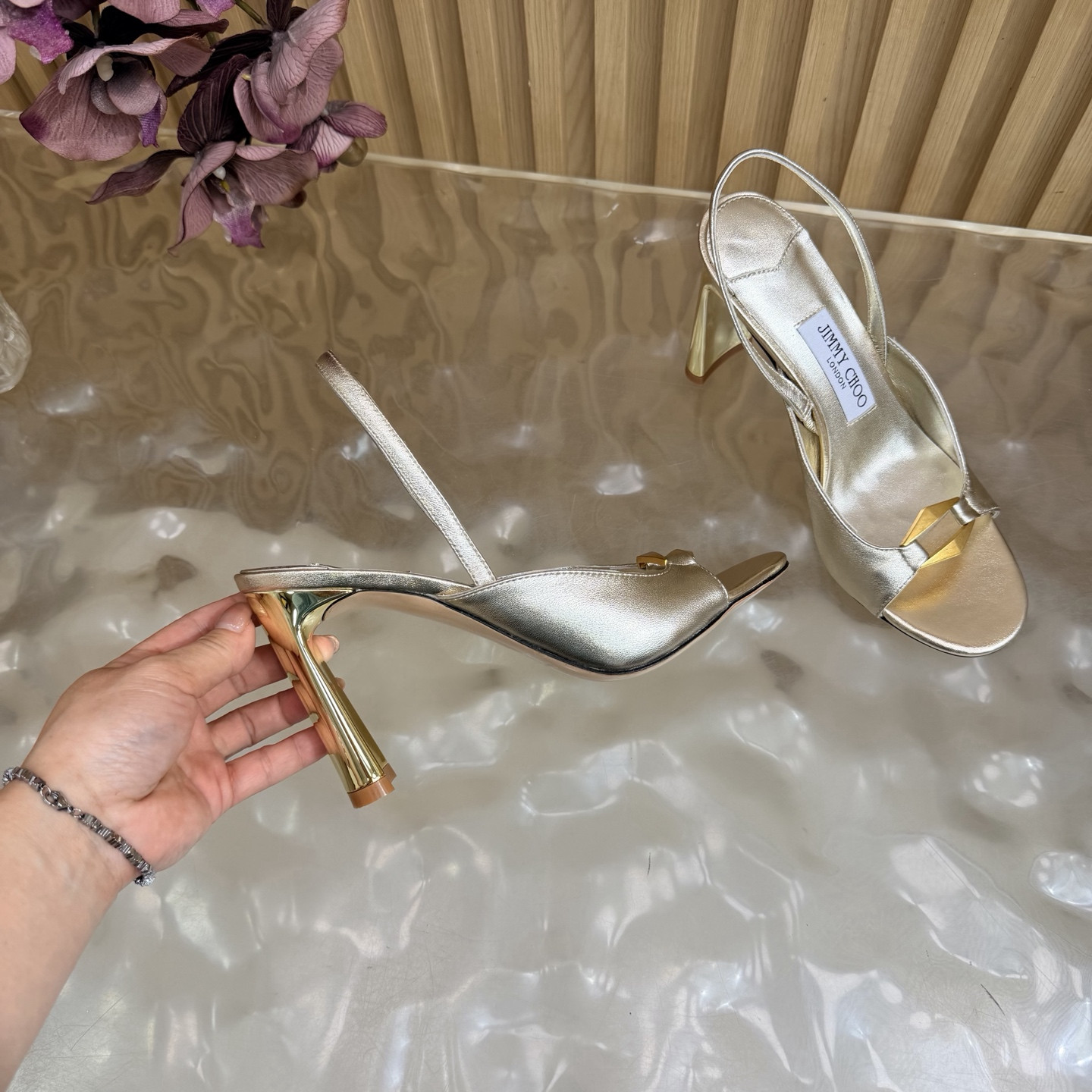 UA J1m*y Ch00 Lev Slingback Sandals 10cm Heel