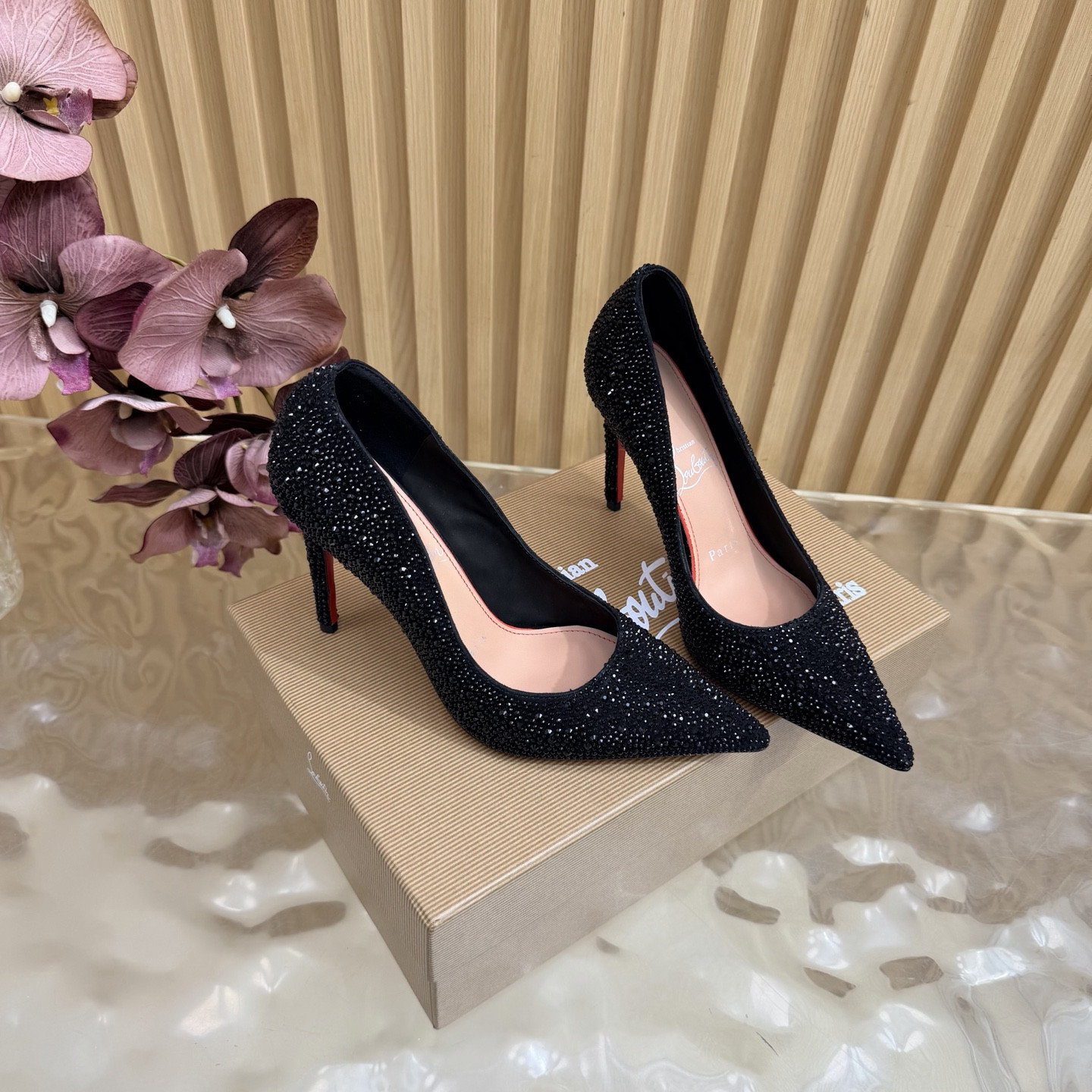 UA Chr1st1an Louboutin La Pigalle Strass 100 mm Pumps