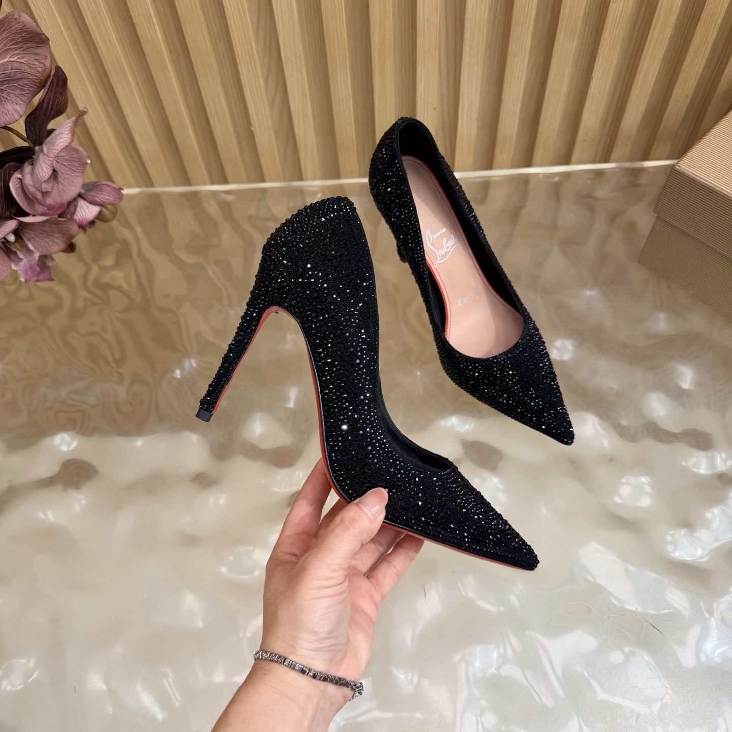 UA Chr1st1an Louboutin La Pigalle Strass 100 mm Pumps